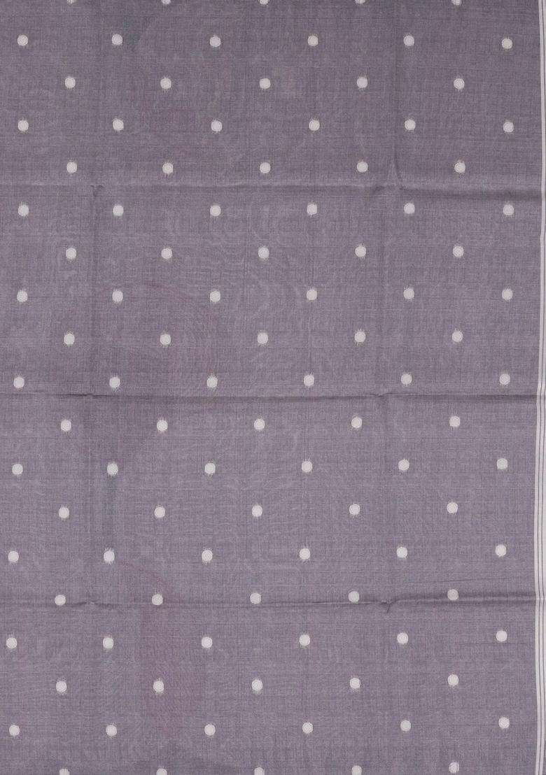 Grey Woven Art Dupion Art Silk Saree With Abstract Motifs With Buttas And Brocade Design For Women - Indya