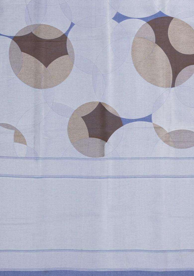 Steel Blue Woven Art Dupion Art Silk Saree With Abstract Motifs With Buttas And Brocade Design For Women - Indya