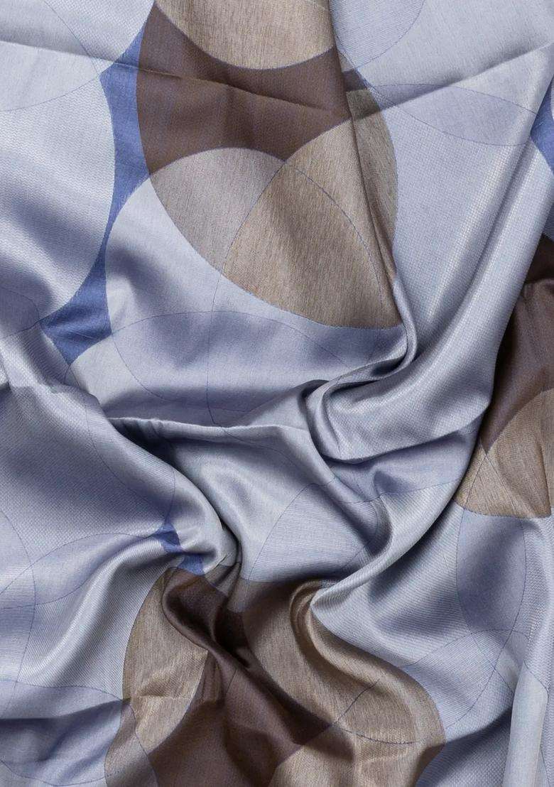 Steel Blue Woven Art Dupion Art Silk Saree With Abstract Motifs With Buttas And Brocade Design For Women - Indya