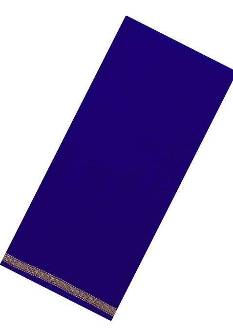 Blue Woven Mysore Silk Crepe Saree With Pure Zari Border With Traditional Woven Design For Women