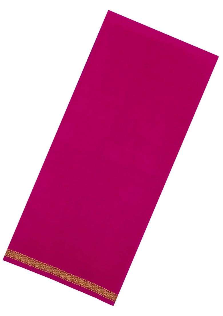 Hot Pink Woven Mysore Silk Crepe Saree With Pure Zari Border With Traditional Woven Design For Women - Indya