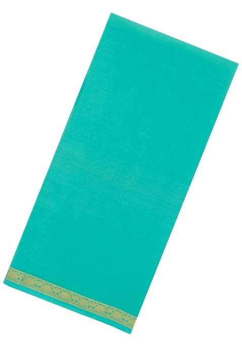 Aquamarine Woven Mysore Silk Crepe Saree With Pure Zari Border With Traditional Woven Design For Women