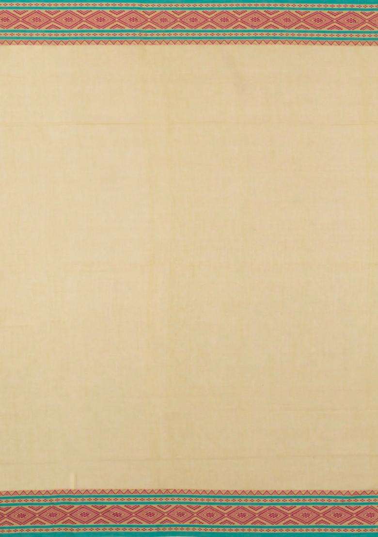 Sandal Handloom Bengal Cotton Saree With Meena Buttas With Buttas And Brocade Design For Women - Indya