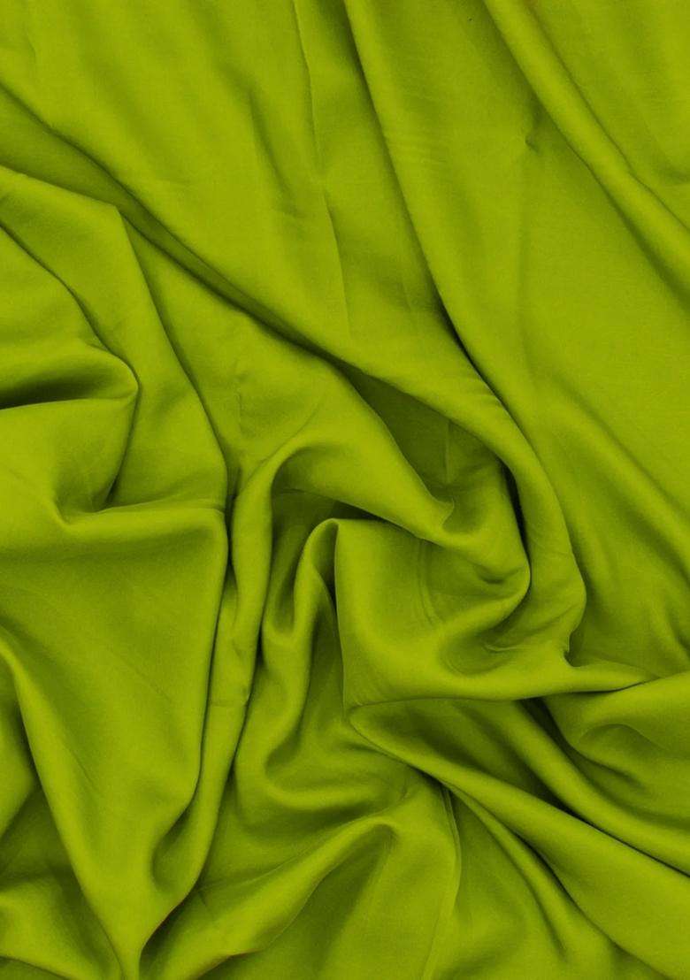 Neon Green Woven Mysore Silk Crepe Saree With Contrast Border With Traditional Woven Design For Women - Indya