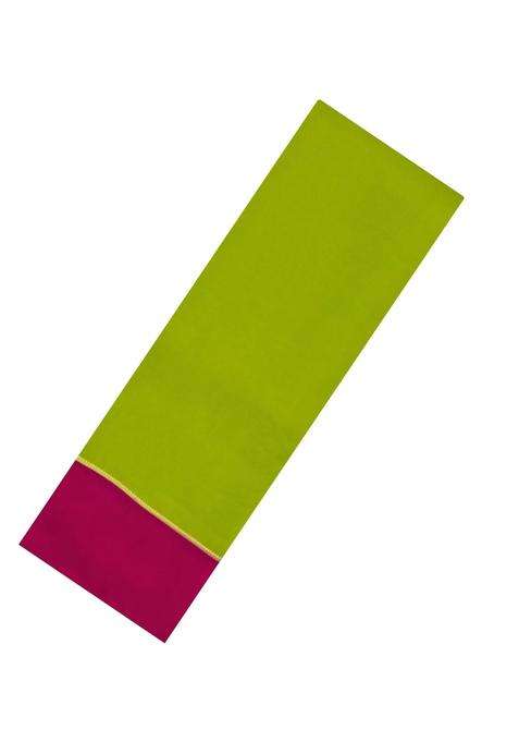Neon Green Woven Mysore Silk Crepe Saree With Contrast Border With Traditional Woven Design For Women