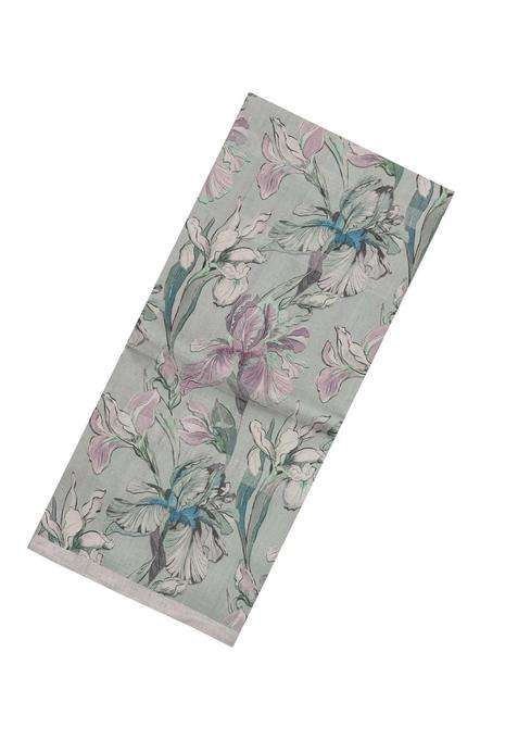 Shadow Green Handloom Tussar Silk Saree With Printed Floral Motifs For Women