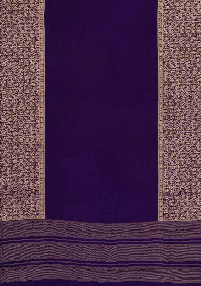 Purple Woven Synthetic Viscose Art Silk Saree With Annam Zari Border With Traditional Woven Design For Women - Indya