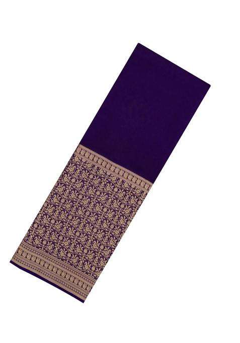 Purple Woven Synthetic Viscose Art Silk Saree With Annam Zari Border With Traditional Woven Design For Women