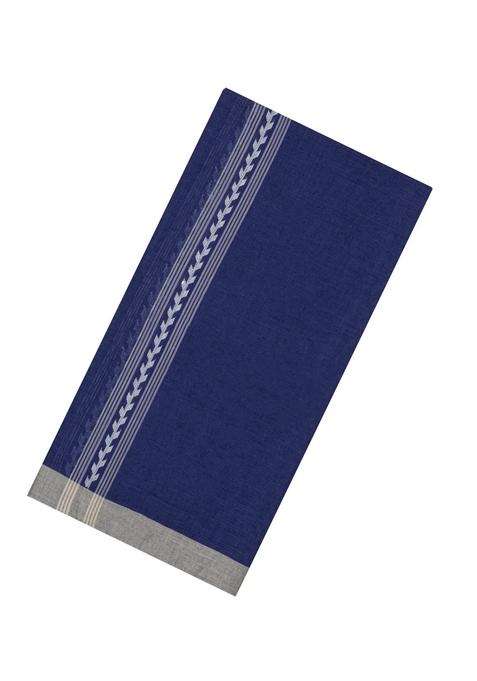 Violet Handloom Bengal Cotton Saree With Stripes With Checks And Stripes Design For Women