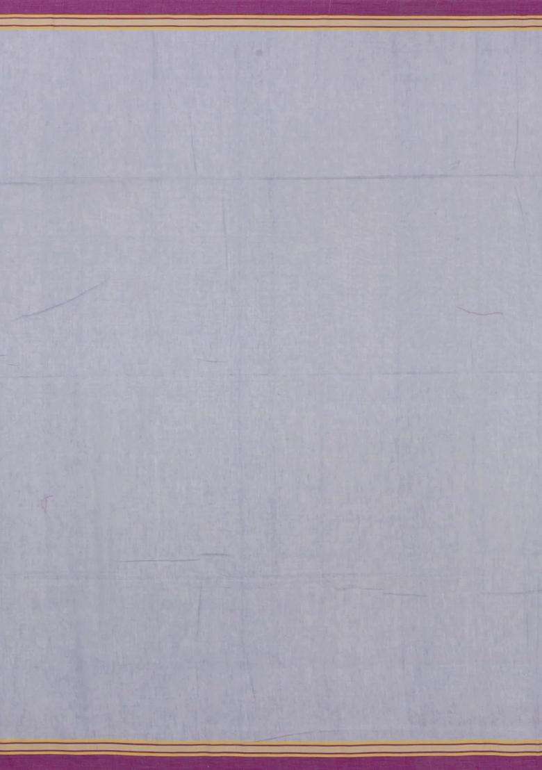 Grey Handloom Bengal Cotton Saree With Buttas With Buttas And Brocade Design For Women - Indya
