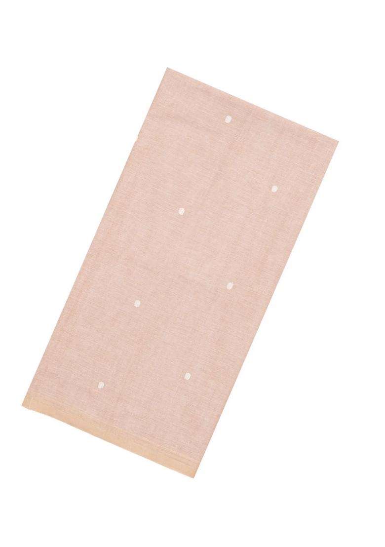 Taupe Handloom Bengal Cotton Saree With Coin Buttas With Buttas And Brocade Design For Women - Indya