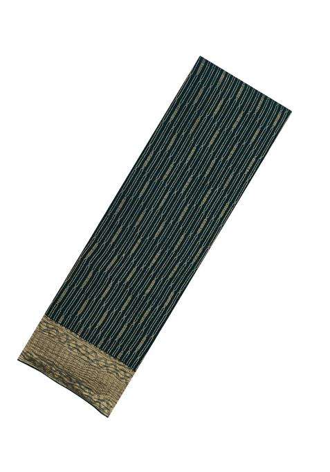 Teal Woven Mysore Silk Crepe Saree With Zari Stripes With Checks And Stripes Design For Women