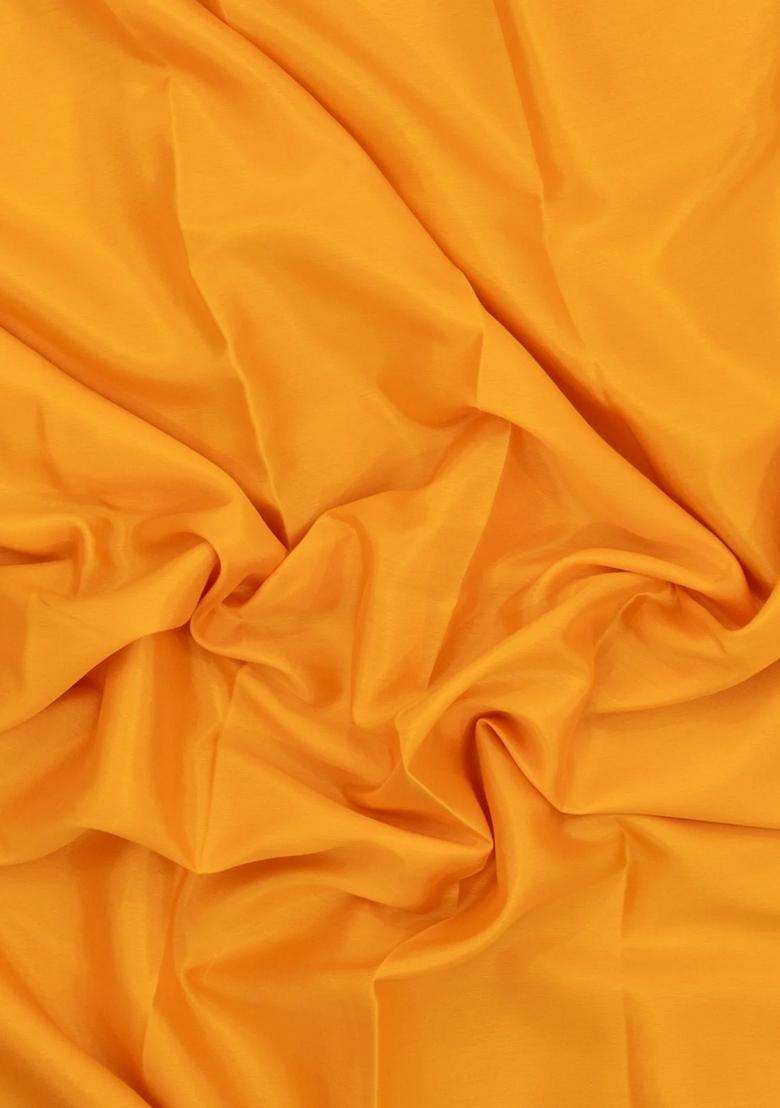 Mustard Woven Mysore Silk Crepe Saree With Contrast Zari Border With Traditional Woven Design For Women - Indya