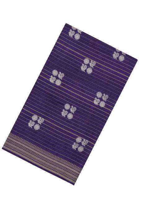 Violet Printed Synthetics Dola Silk Saree With Zari Stripes For Women