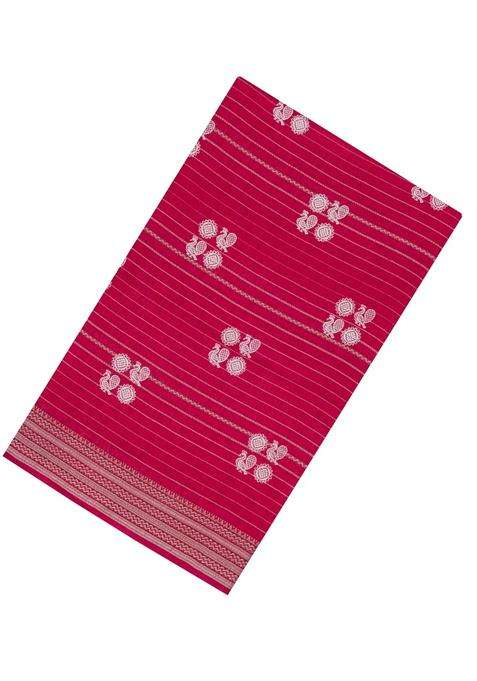 Red Printed Synthetics Dola Silk Saree With Zari Stripes For Women