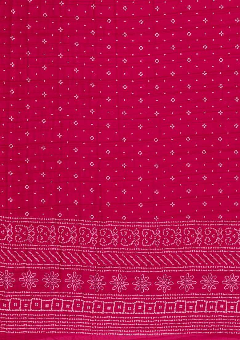 Crimson Woven Synthetics Dola Silk Saree With Zari Border With Printed Design For Women - Indya