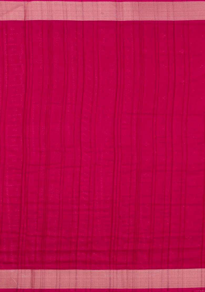 Crimson Woven Synthetics Dola Silk Saree With Zari Border With Printed Design For Women - Indya