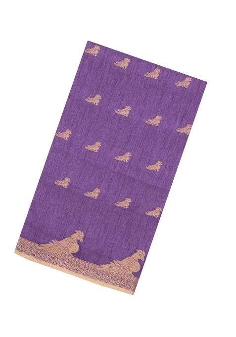Lilac Printed Synthetics Dola Art Silk Saree Zari Buttas For Women