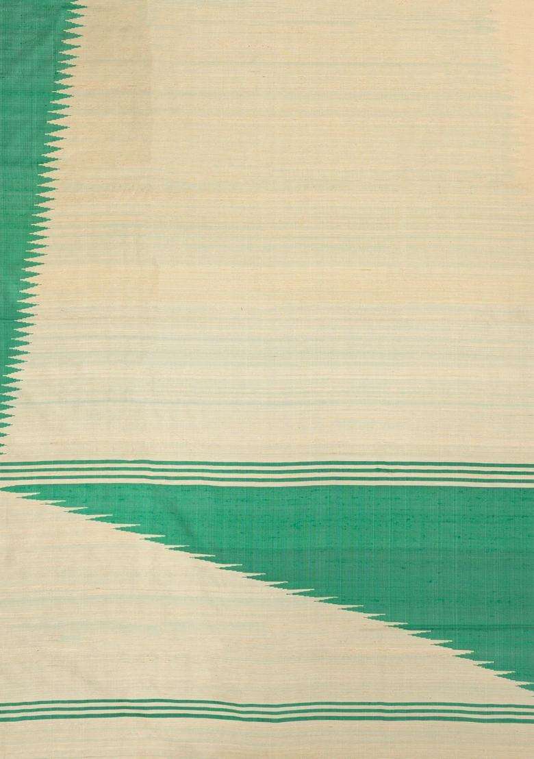 Taupe Woven Tussar Silk Saree With Contrast Rising Border With Traditional Woven Design For Women - Indya