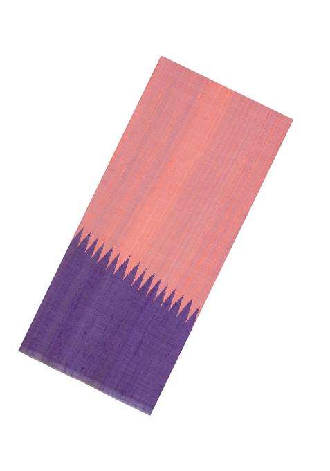 Peach Woven Tussar Silk Saree With Contrast Rising Border With Traditional Woven Design For Women