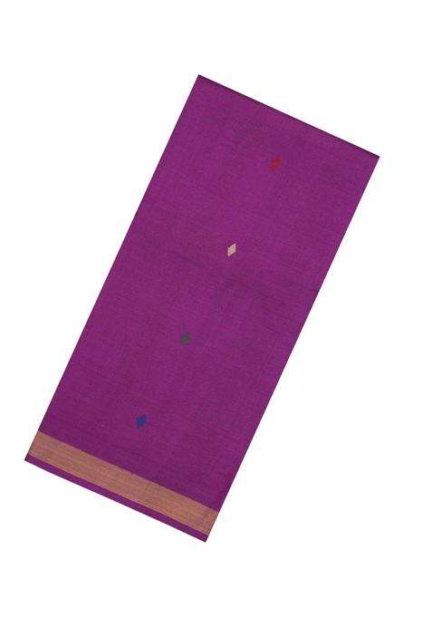 Magenta Woven Tussar Silk Saree With Meena Motifs With Buttas And Brocade Design For Women