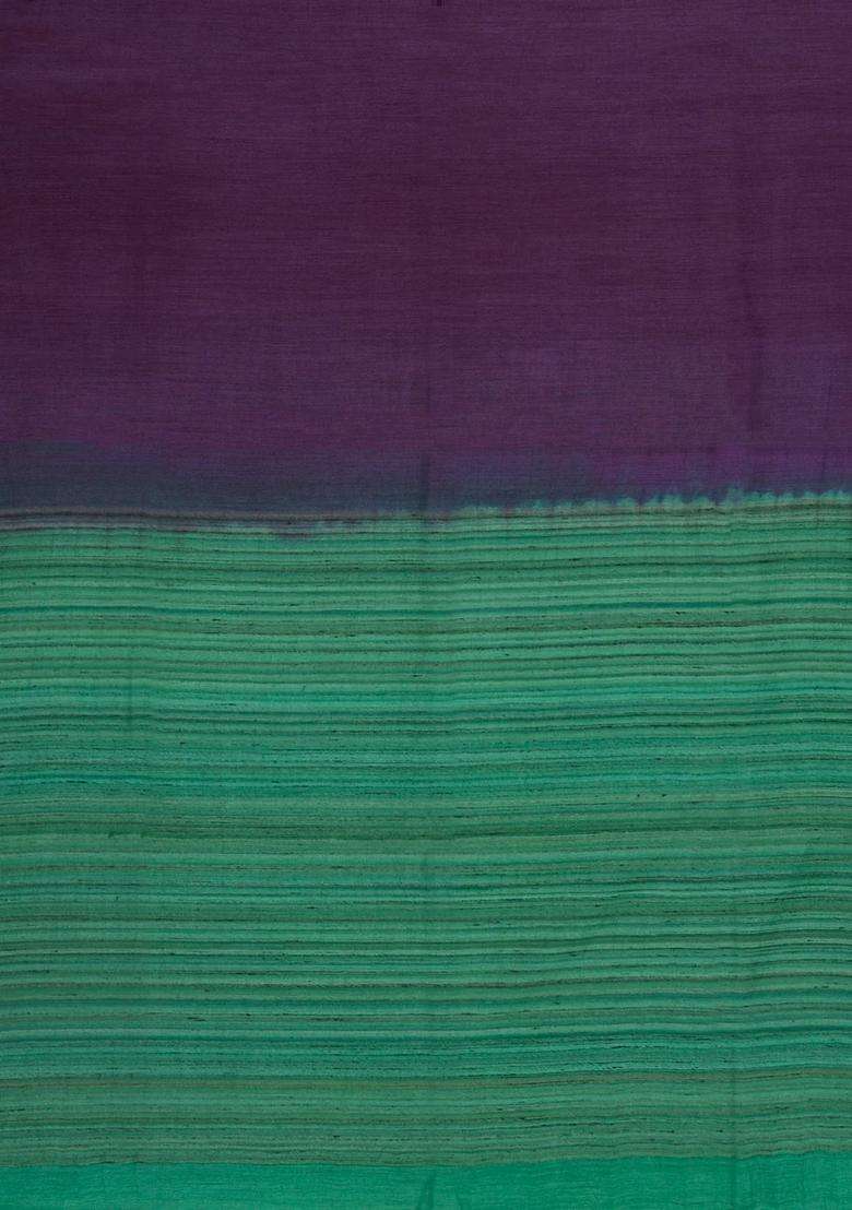Lilac Woven Tussar Silk Saree With Contrast Pallu With Traditional Woven Design For Women - Indya