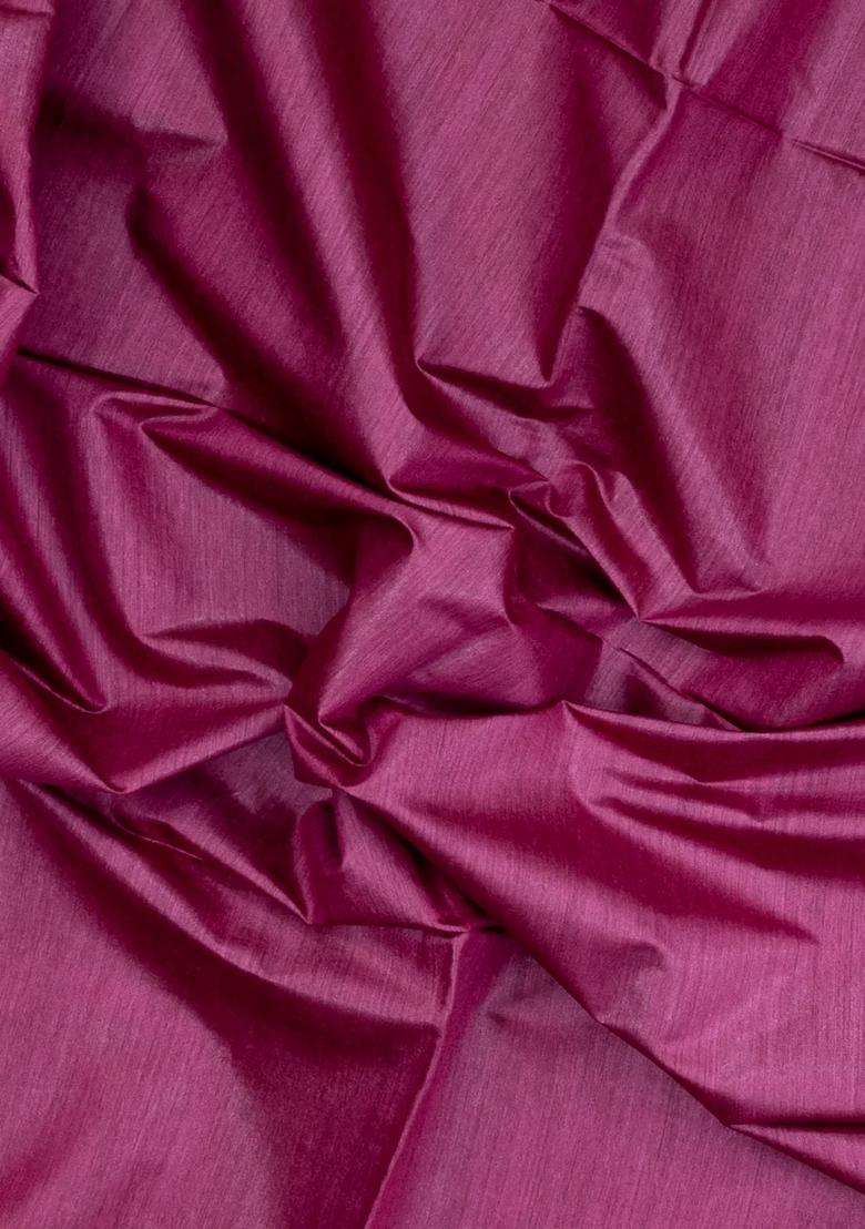 Default Title Chestnut Pink Woven Tussar Silk Saree With Contrast Pallu With Traditional Woven Design For Women - Indya