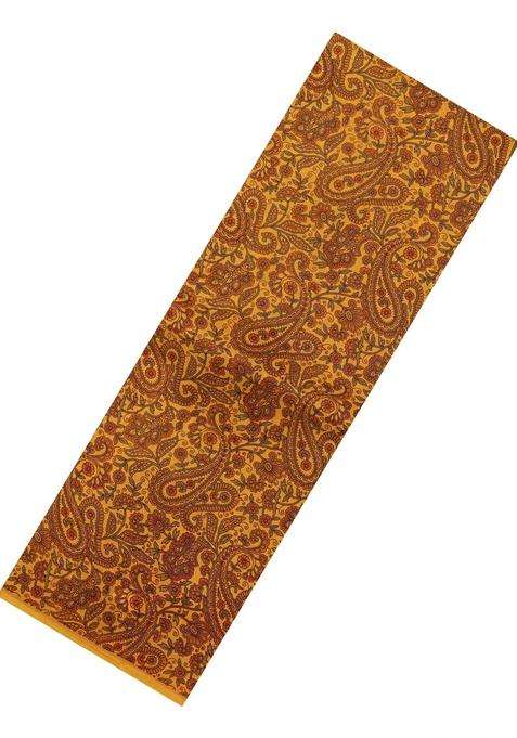 Yellow Printed Silk Saree With Floral Motifs For Women