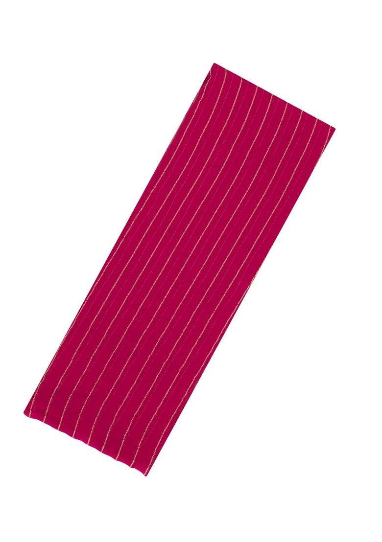 Pink Woven Mysore Silk Crepe Saree With Zari Stripes With Checks And Stripes Design For Women - Indya