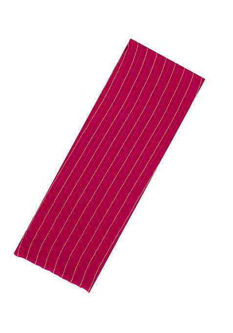 Pink Woven Mysore Silk Crepe Saree With Zari Stripes With Checks And Stripes Design For Women
