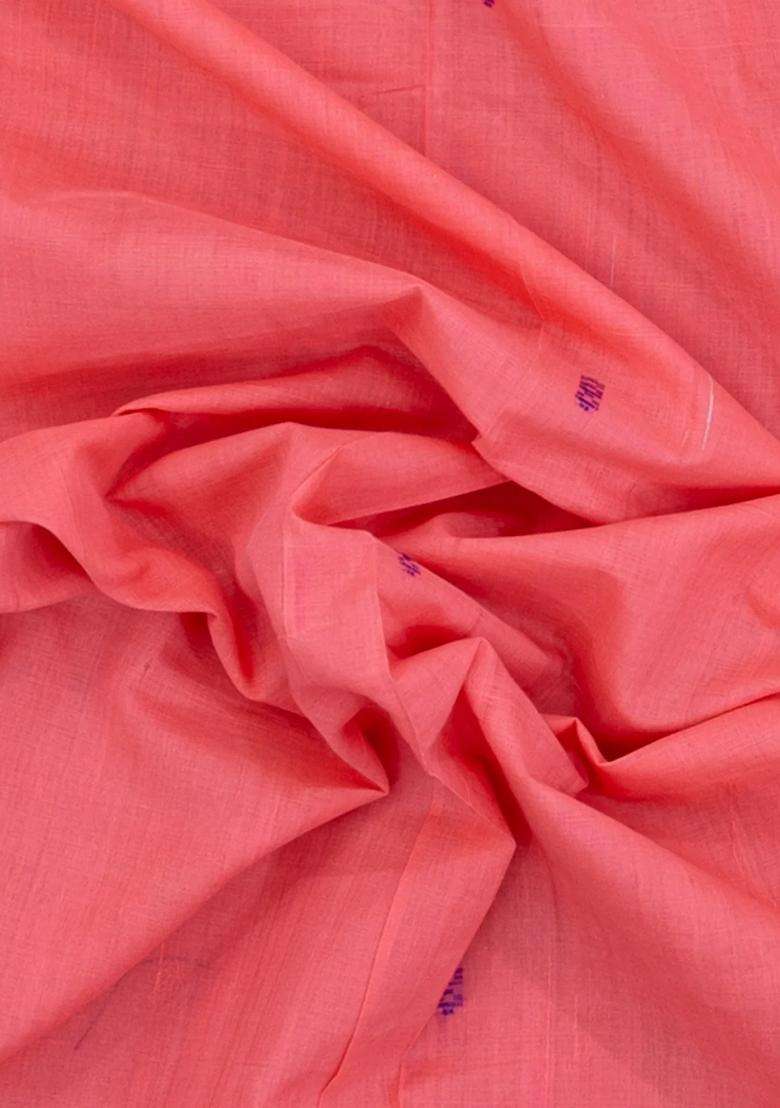 Peach Woven Kadappa Cotton Saree With Buttas With Buttas And Brocade Design For Women - Indya