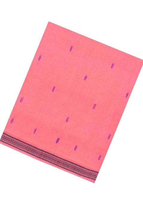 Peach Woven Kadappa Cotton Saree With Buttas With Buttas And Brocade Design For Women