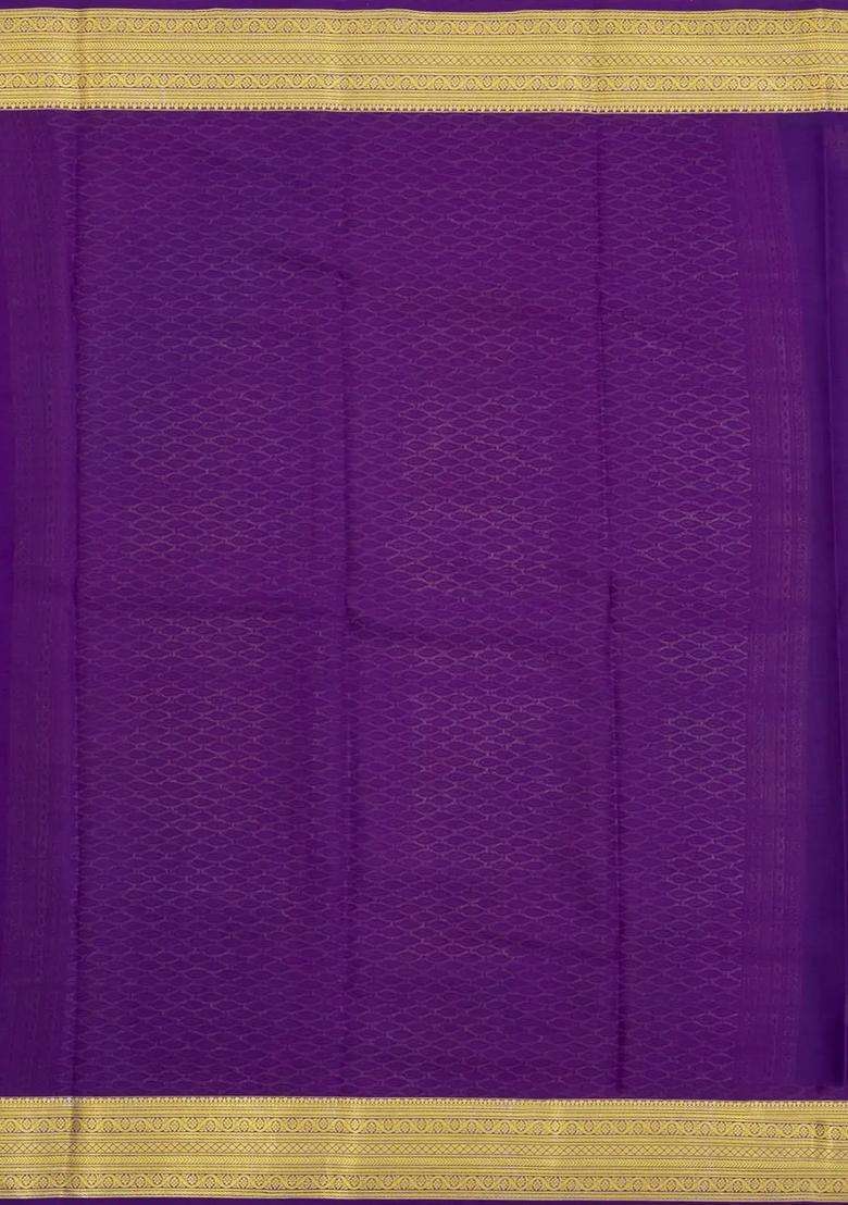 Cyan Woven Mysore Silk Crepe Saree With Buttas Contrast Border With Buttas And Brocade Design For Women - Indya