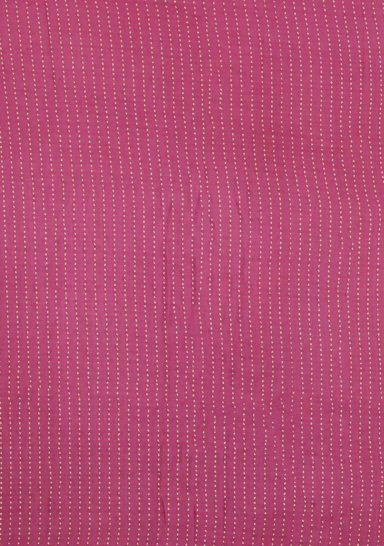 Magenta Woven Mysore Silk Crepe Saree With Floral Motifs With Buttas And Brocade Design For Women - Indya