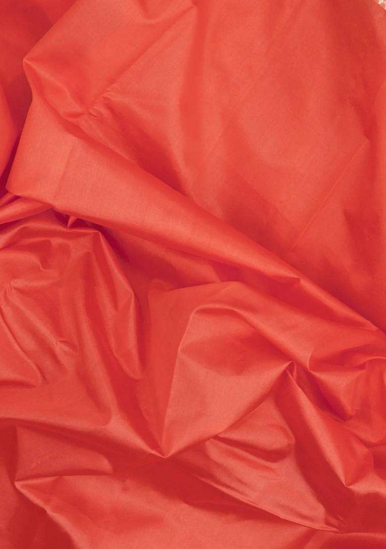Peach Woven Dupion Silk Saree With Meena Borders With Traditional Woven Design For Women - Indya