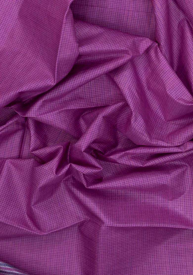 Pink Woven Tussar Silk Saree With Stripes With Checks And Stripes Design For Women - Indya