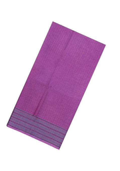 Pink Woven Tussar Silk Saree With Stripes With Checks And Stripes Design For Women