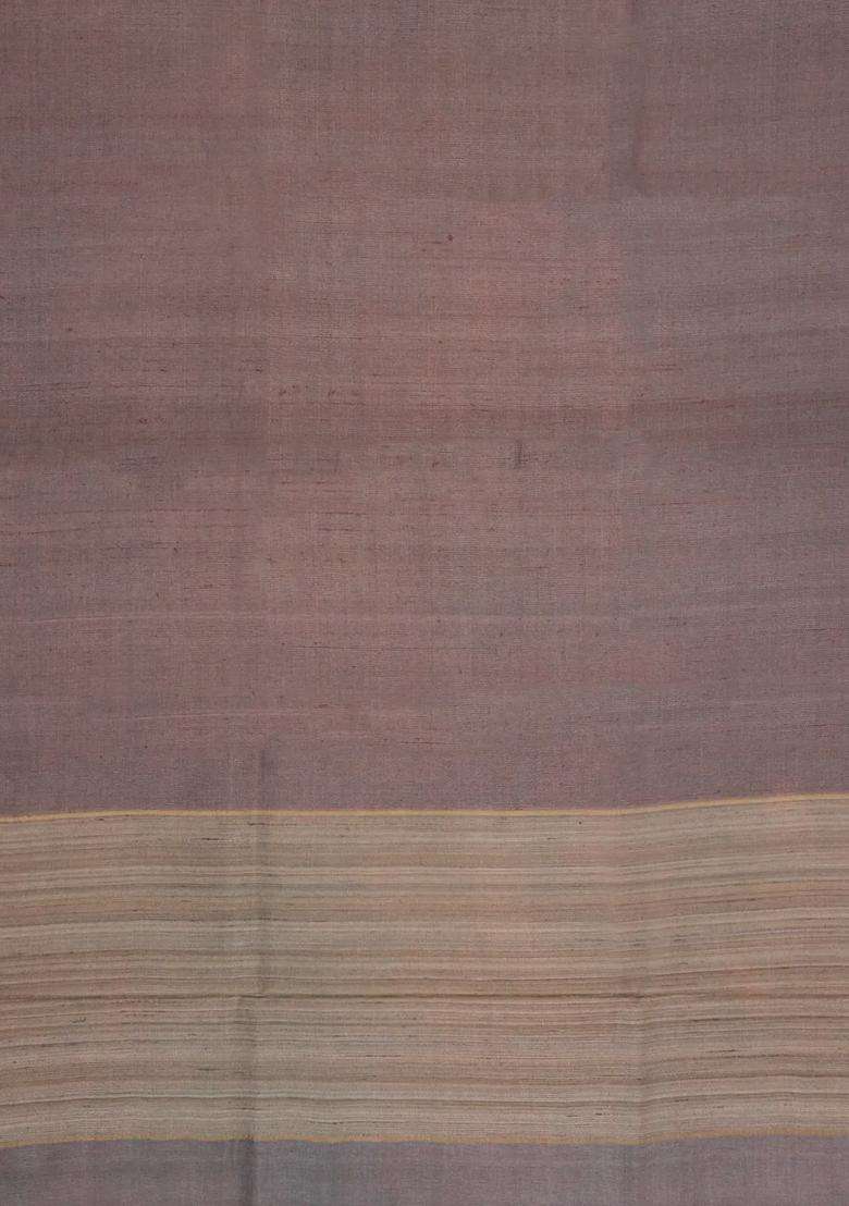 Brown Woven Tussar Saree With Zari Border With Traditional Woven Design For Women - Indya