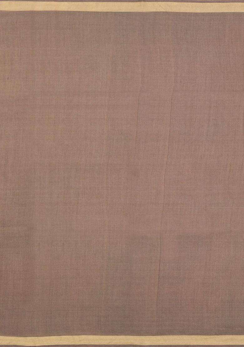 Brown Woven Tussar Saree With Zari Border With Traditional Woven Design For Women - Indya