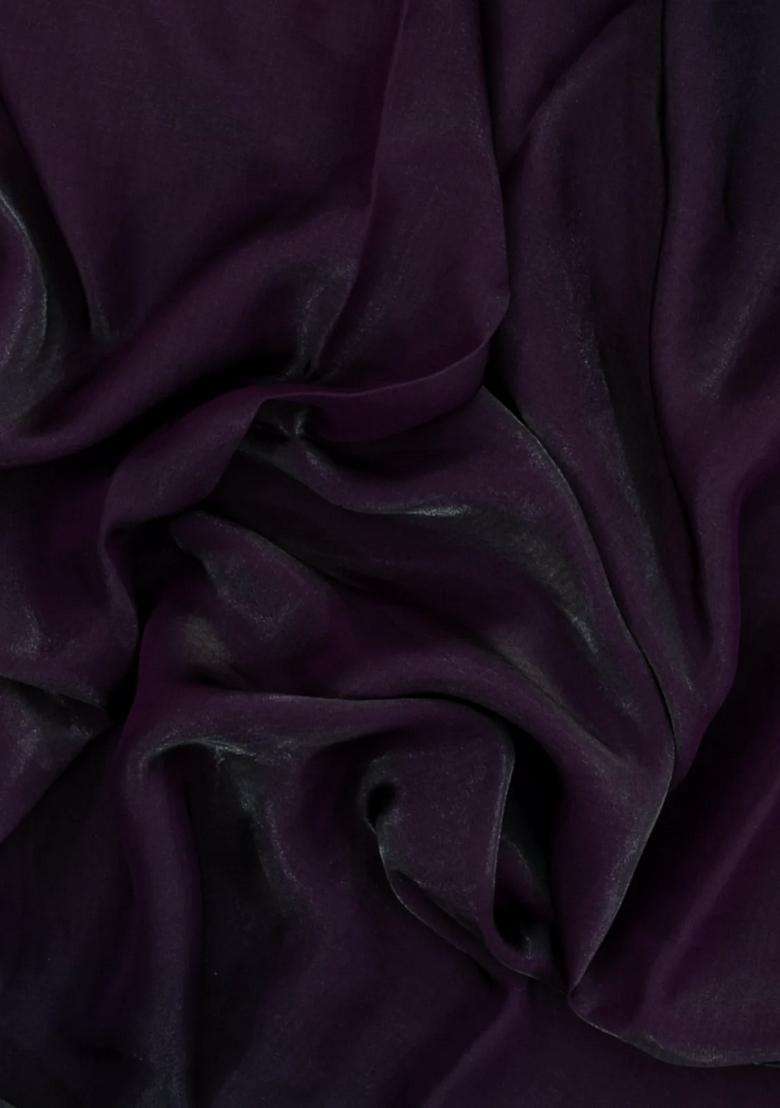 Dark Burgundy Synthetic Fendy Art Silk Saree With Stone Border With Embroidered Design For Women - Indya