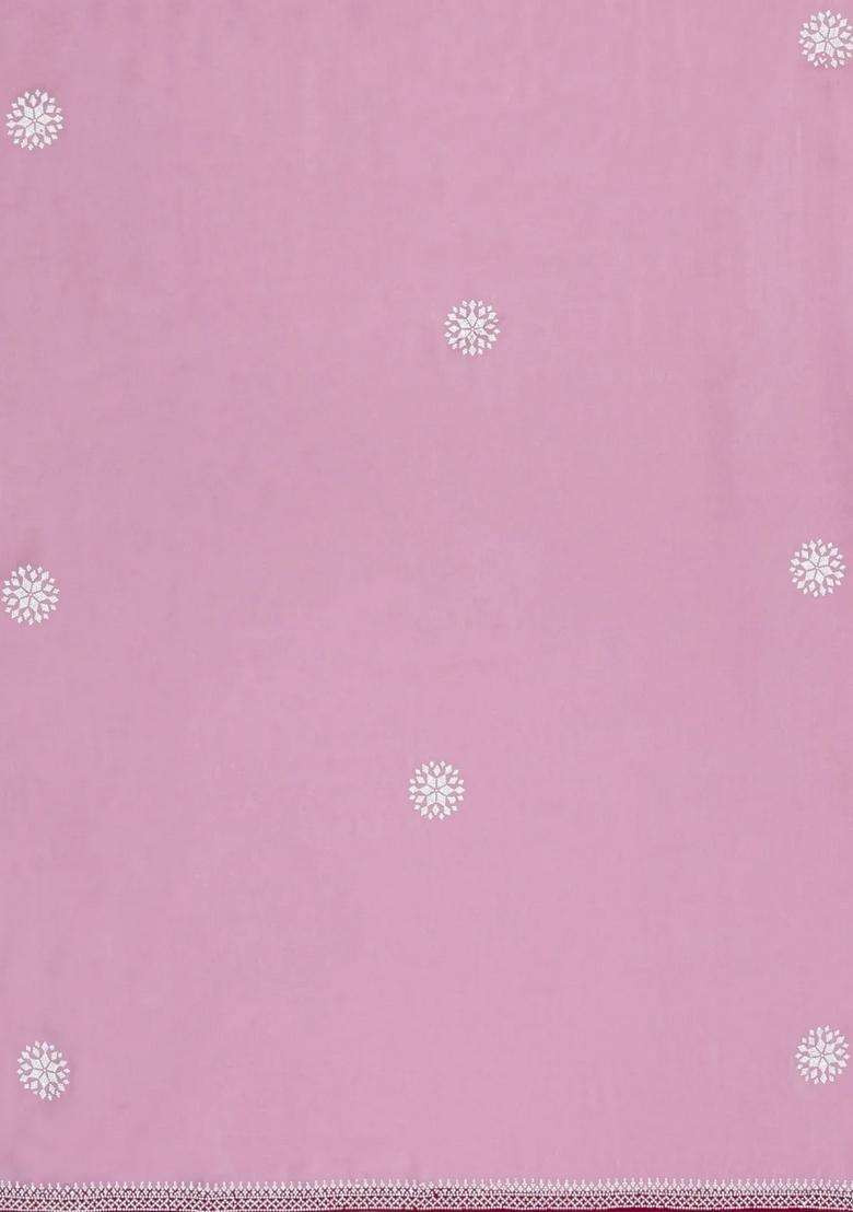 Lavander Lavender Synthetic Fendy Art Silk Saree With Stone Border With Embroidered Design For Women - Indya