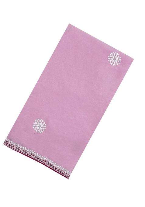 Lavander Lavender Synthetic Fendy Art Silk Saree With Stone Border With Embroidered Design For Women
