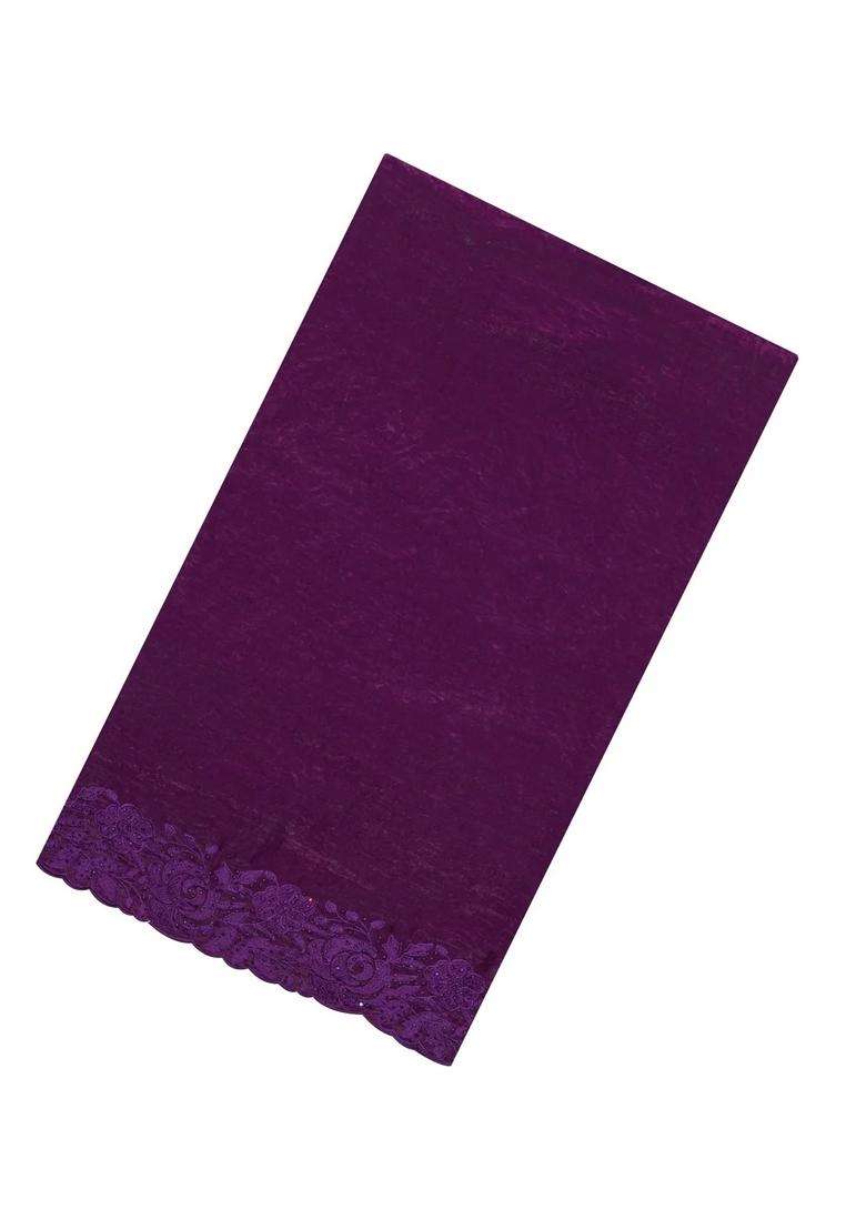 Burgundy Synthetic Fendy Art Silk Saree With Embroidered Border For Women - Indya
