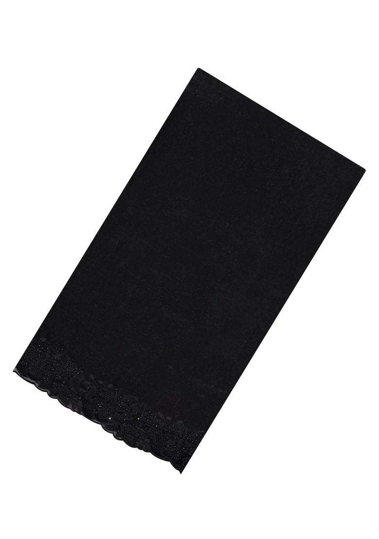 Black Synthetic Fendy Art Silk Saree With Embroidered Border For Women - Indya