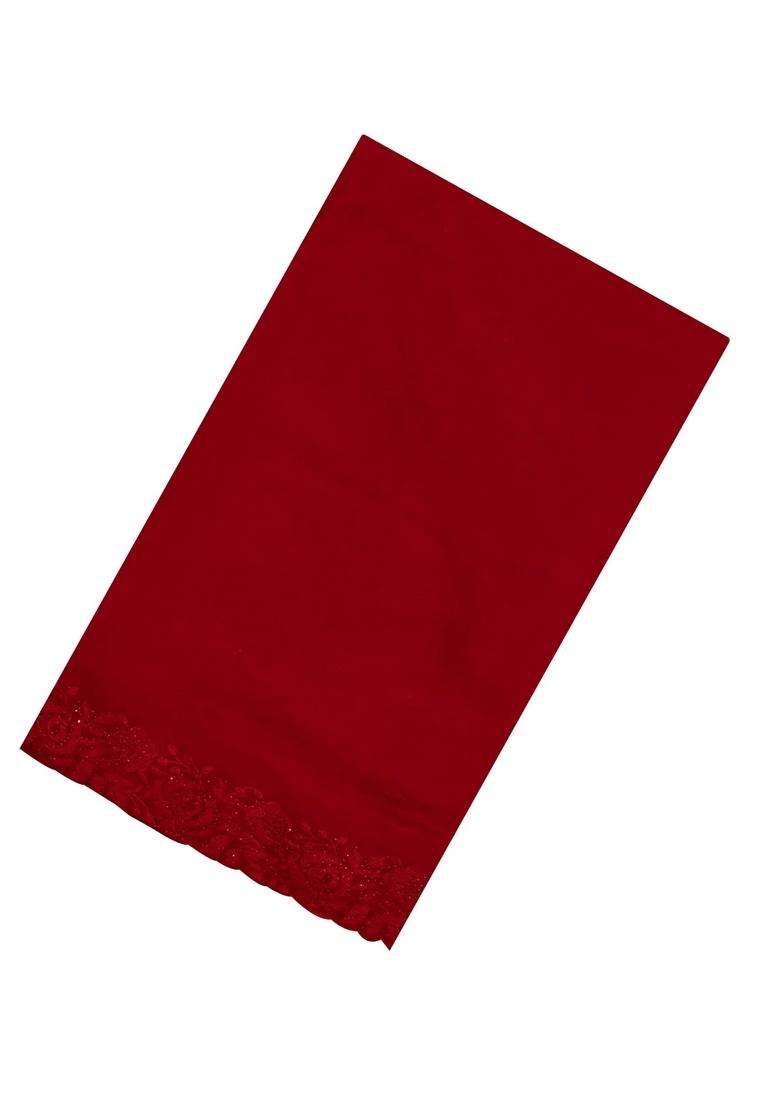 Red Synthetic Fendy Art Silk Saree With Embroidered Border For Women - Indya