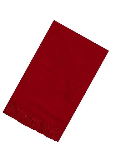 Red Synthetic Fendy Art Silk Saree With Embroidered Border For Women