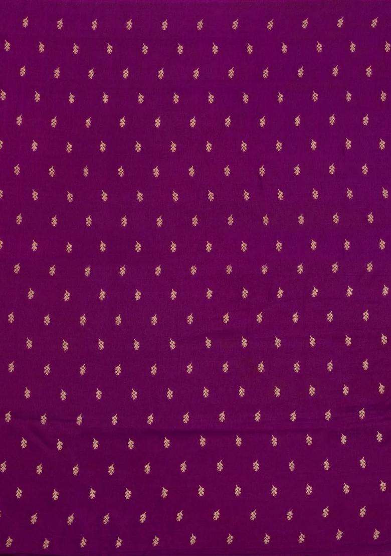 Lavander Lavender Woven Blended Viscose Art Silk Saree With Contrast Border With Traditional Woven Design For Women - Indya