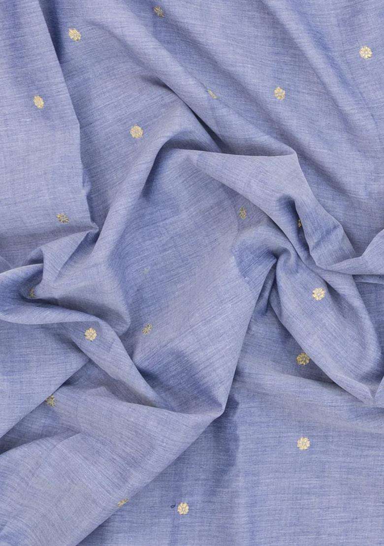 Lavander Lavender Handloom Paithani Cotton Saree With Meena Pallu With Buttas And Brocade Design For Women - Indya