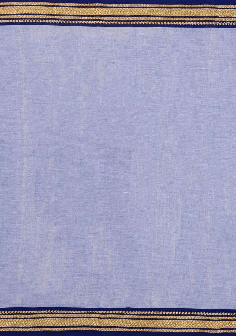 Lavander Lavender Handloom Paithani Cotton Saree With Meena Pallu With Buttas And Brocade Design For Women - Indya