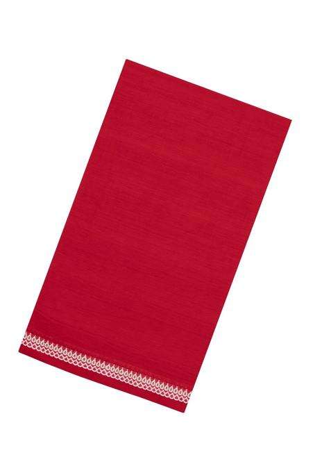 Crimson Woven Bengal Cotton Saree With Floral Border With Traditional Woven Design For Women